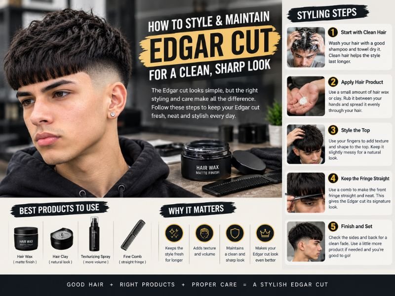 Classic and textured Edgar haircut comparison